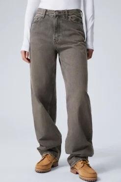 RAIL MID WAIST LOOSE WIDE LEG JEANS|Weekday Best