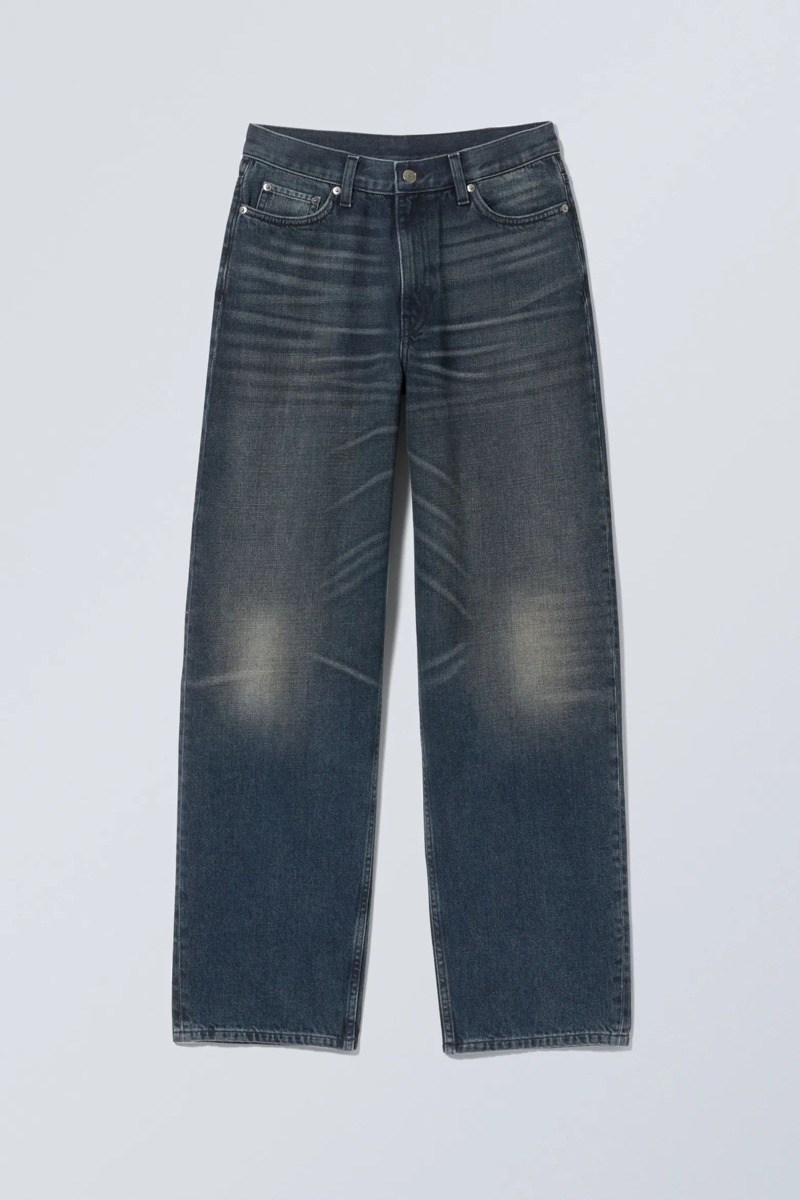RAIL MID WAIST LOOSE WIDE LEG JEANS|Weekday Fashion