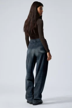 RAIL MID WAIST LOOSE WIDE LEG JEANS|Weekday Fashion