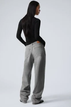 RAIL MID WAIST LOOSE WIDE LEG JEANS|Weekday Store