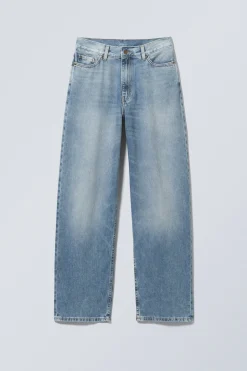 RAIL MID WAIST LOOSE WIDE LEG JEANS|Weekday Cheap
