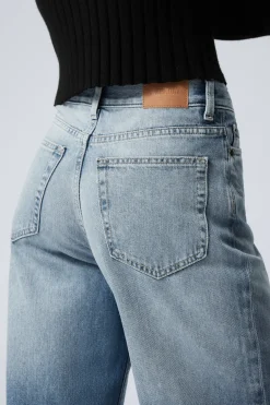 RAIL MID WAIST LOOSE WIDE LEG JEANS|Weekday Cheap