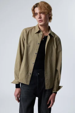 REGULAR FIT CHECKED COTTON SHIRT|Weekday Online