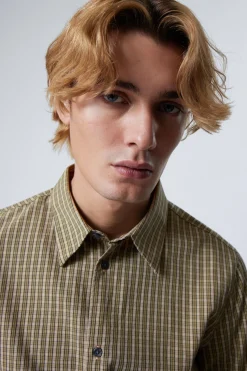 REGULAR FIT CHECKED COTTON SHIRT|Weekday Online