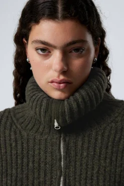RIPPSTRICK-PULLOVER MIT STEHKRAGEN UND HALF-ZIP|Weekday Flash Sale