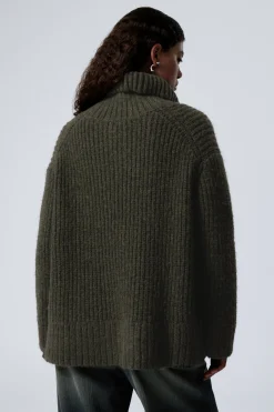 RIPPSTRICK-PULLOVER MIT STEHKRAGEN UND HALF-ZIP|Weekday Flash Sale