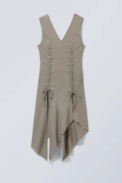ÄRMELLOSES MIDIKLEID MIT SCHNÜRUNG|Weekday Best Sale