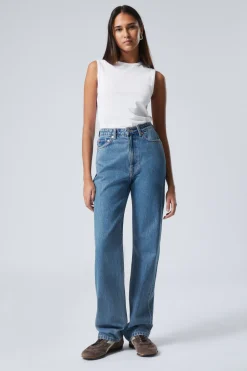 ROWE SUPER HIGH WAISTED REGULAR STRAIGHT LEG JEANS|Weekday Hot