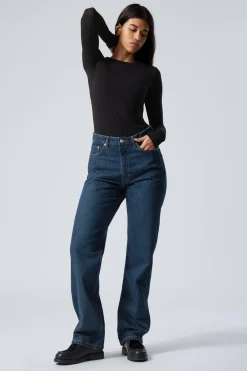 ROWE SUPER HIGH WAISTED REGULAR STRAIGHT LEG JEANS|Weekday Hot