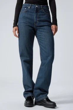 ROWE SUPER HIGH WAISTED REGULAR STRAIGHT LEG JEANS|Weekday Hot