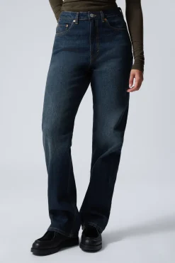 ROWE SUPER HIGH WAISTED REGULAR STRAIGHT LEG JEANS|Weekday Online