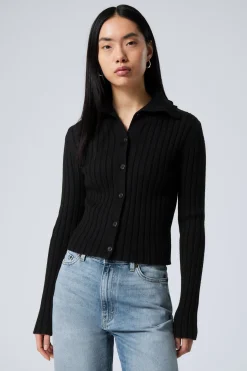 SCHMALER STRICK-CARDIGAN MIT ROLLKRAGEN|Weekday Best Sale