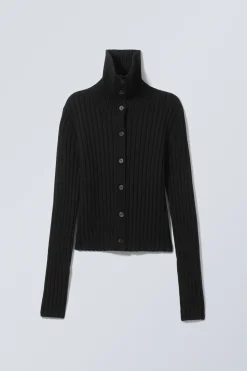 SCHMALER STRICK-CARDIGAN MIT ROLLKRAGEN|Weekday Best Sale