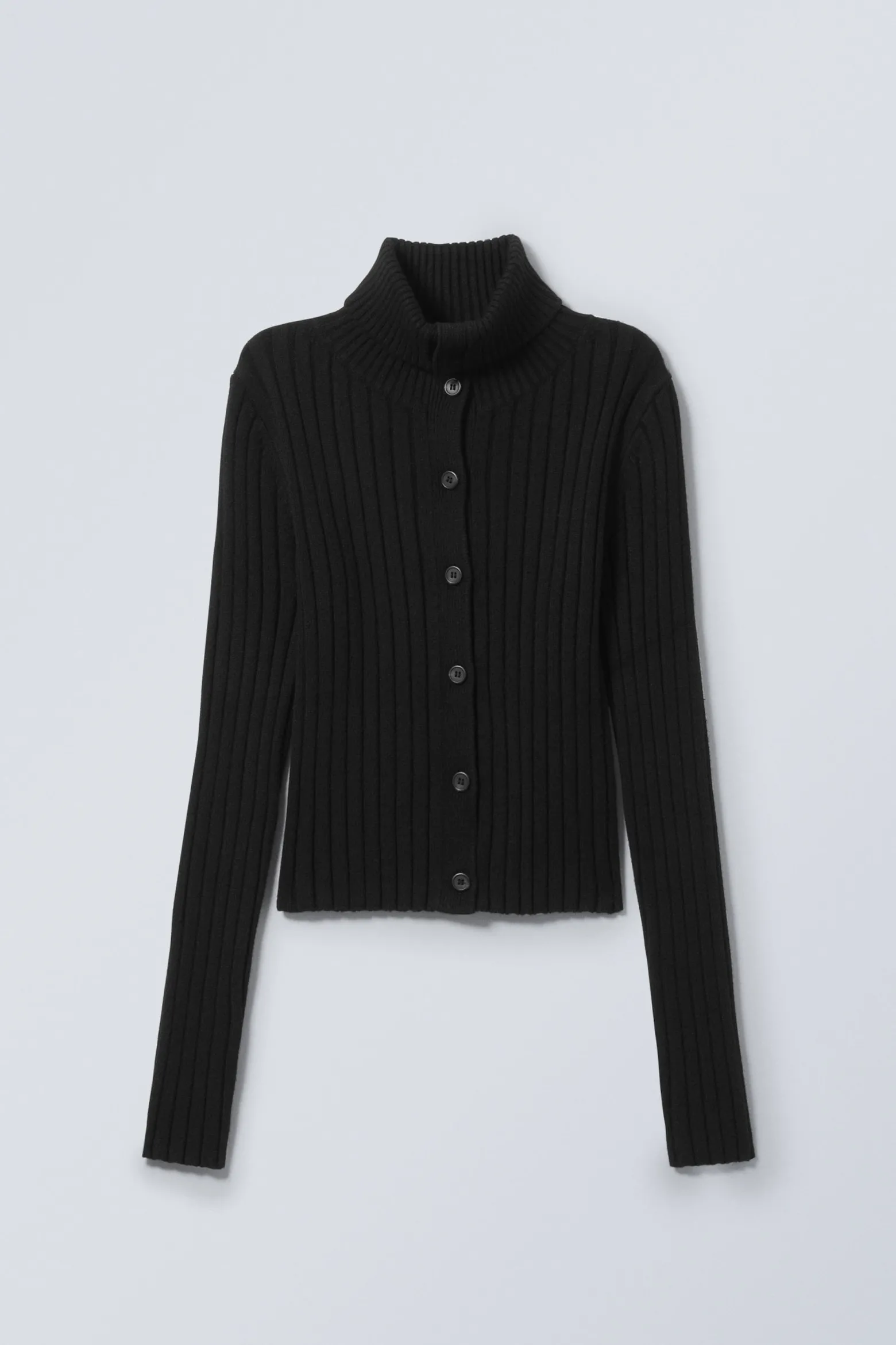 SCHMALER STRICK-CARDIGAN MIT ROLLKRAGEN|Weekday Best Sale