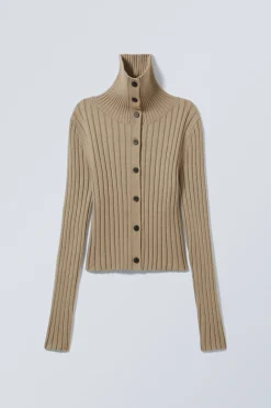 SCHMALER STRICK-CARDIGAN MIT ROLLKRAGEN|Weekday Best Sale