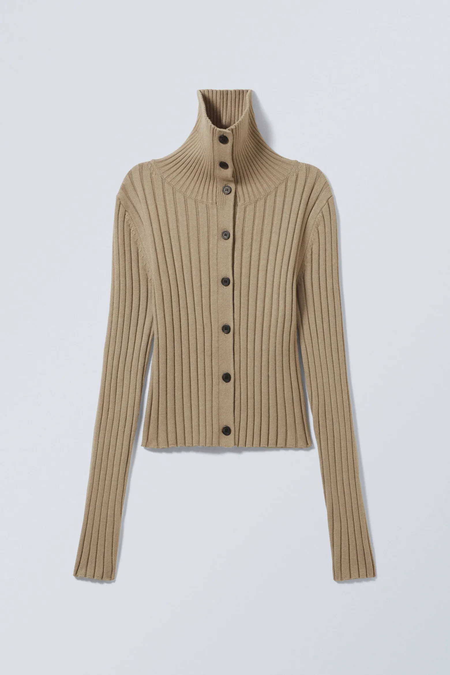 SCHMALER STRICK-CARDIGAN MIT ROLLKRAGEN|Weekday Best Sale