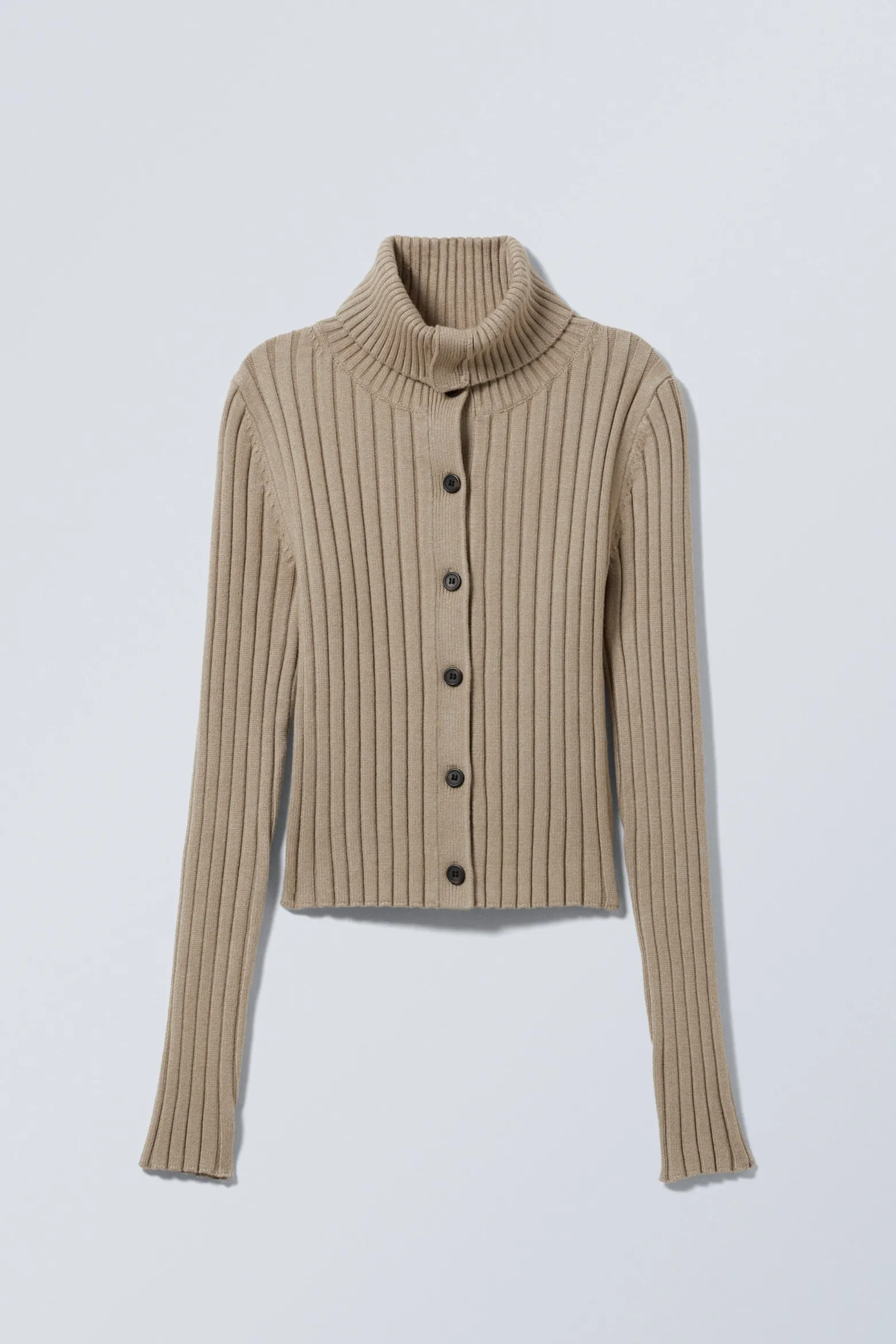SCHMALER STRICK-CARDIGAN MIT ROLLKRAGEN|Weekday Best Sale