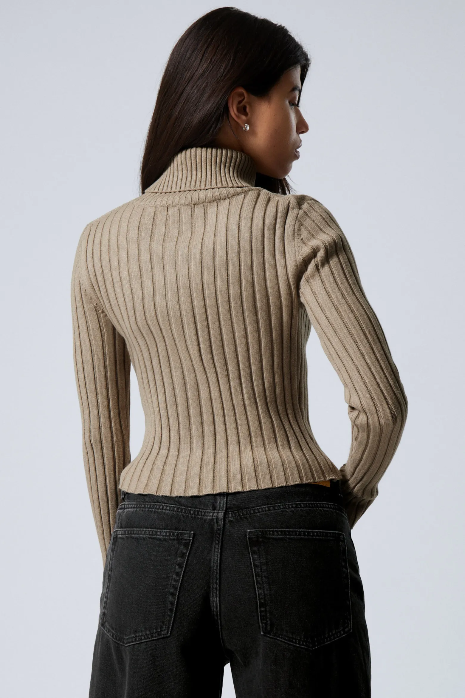 SCHMALER STRICK-CARDIGAN MIT ROLLKRAGEN|Weekday Best Sale
