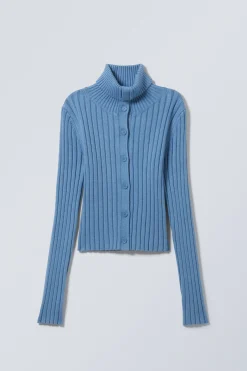 SCHMALER STRICK-CARDIGAN MIT ROLLKRAGEN|Weekday New