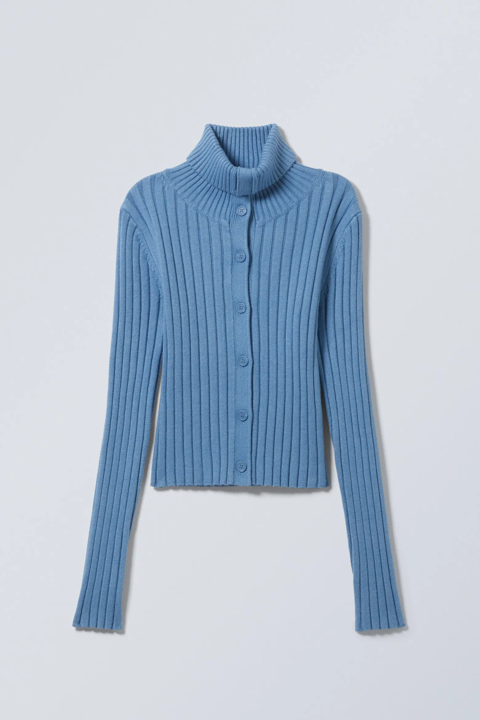 SCHMALER STRICK-CARDIGAN MIT ROLLKRAGEN|Weekday New