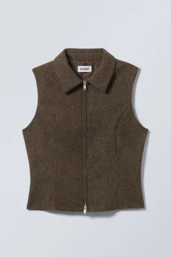 SCHMALES WESTEN-TOP MIT REISSVERSCHLUSS|Weekday New