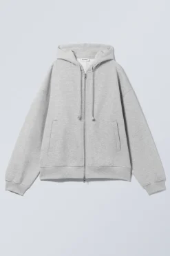SCHWERER BOXY-KAPUZENPULLOVER MIT REISSVERSCHLUSS|Weekday Fashion