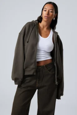 SCHWERER BOXY-KAPUZENPULLOVER MIT REISSVERSCHLUSS|Weekday Best Sale