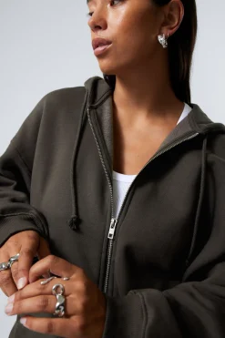 SCHWERER BOXY-KAPUZENPULLOVER MIT REISSVERSCHLUSS|Weekday Best Sale