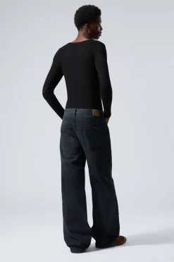 SPHERE LOW WAIST LOOSE STRAIGHT LEG JEANS|Weekday Cheap