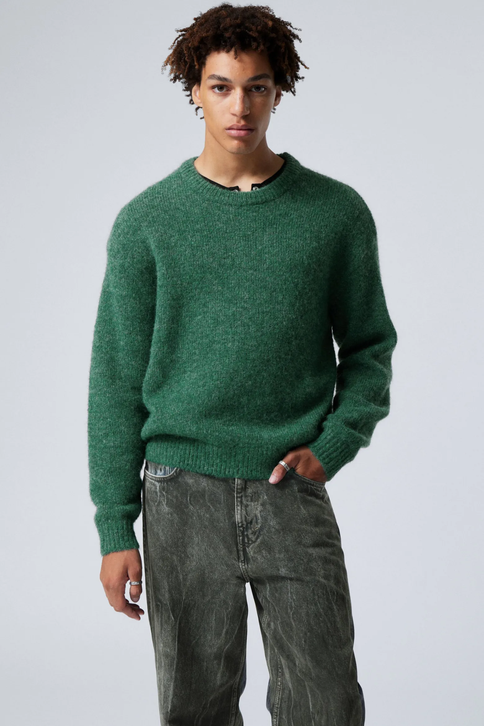 STRICKPULLOVER AUS EINER WOLLMISCHUNG|Weekday Cheap