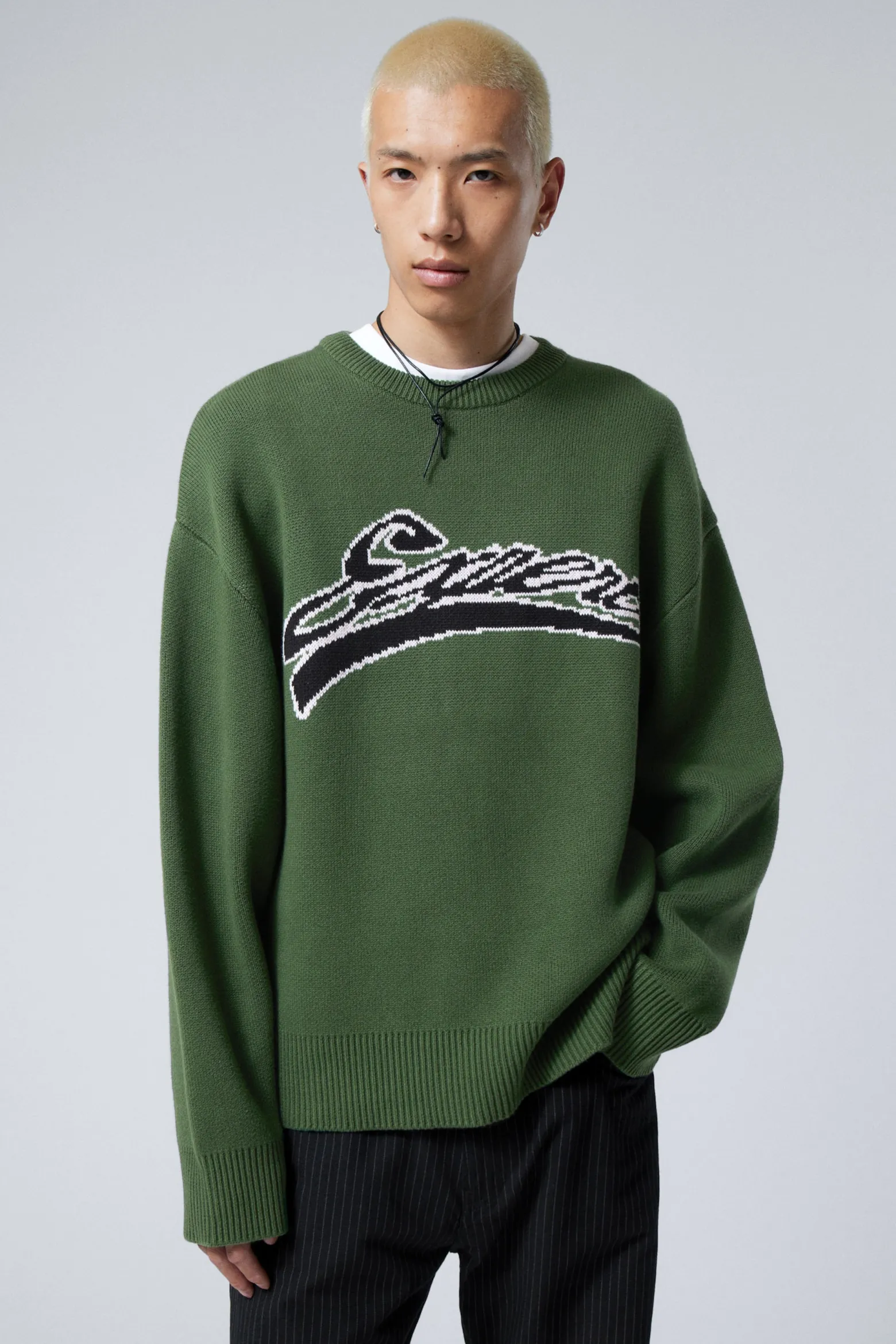 STRICKPULLOVER MIT PRINT CYPHER|Weekday Cheap