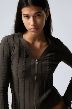 STRUKTURIERTER ZIP-CARDIGAN|Weekday Outlet