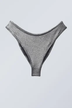 TIEF AUSGESCHNITTENES GLITZER-BIKINIHÖSCHEN|Weekday Clearance