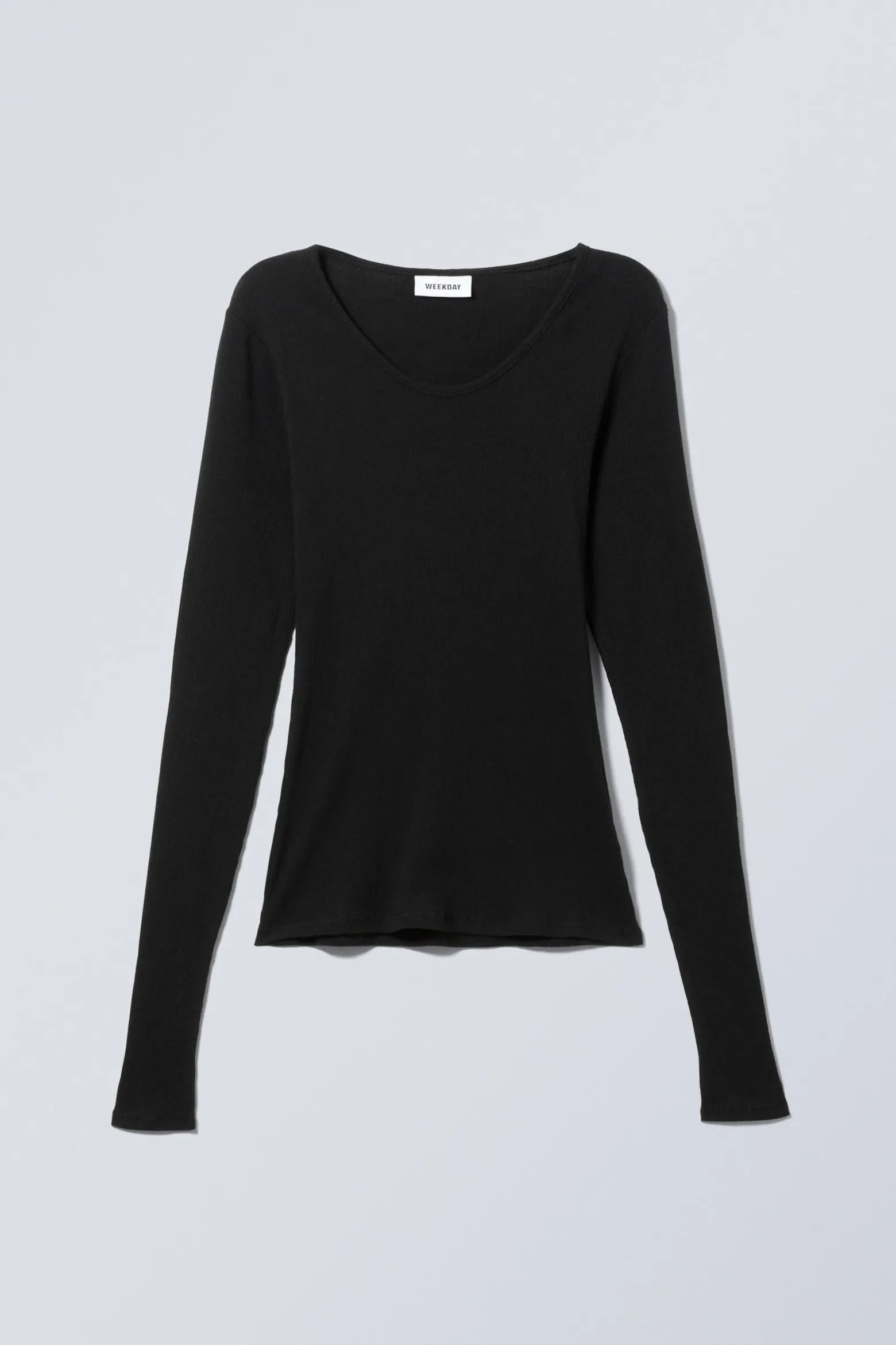 TRANSPARENTES, GERIPPTES LANGARM-TOP|Weekday Clearance