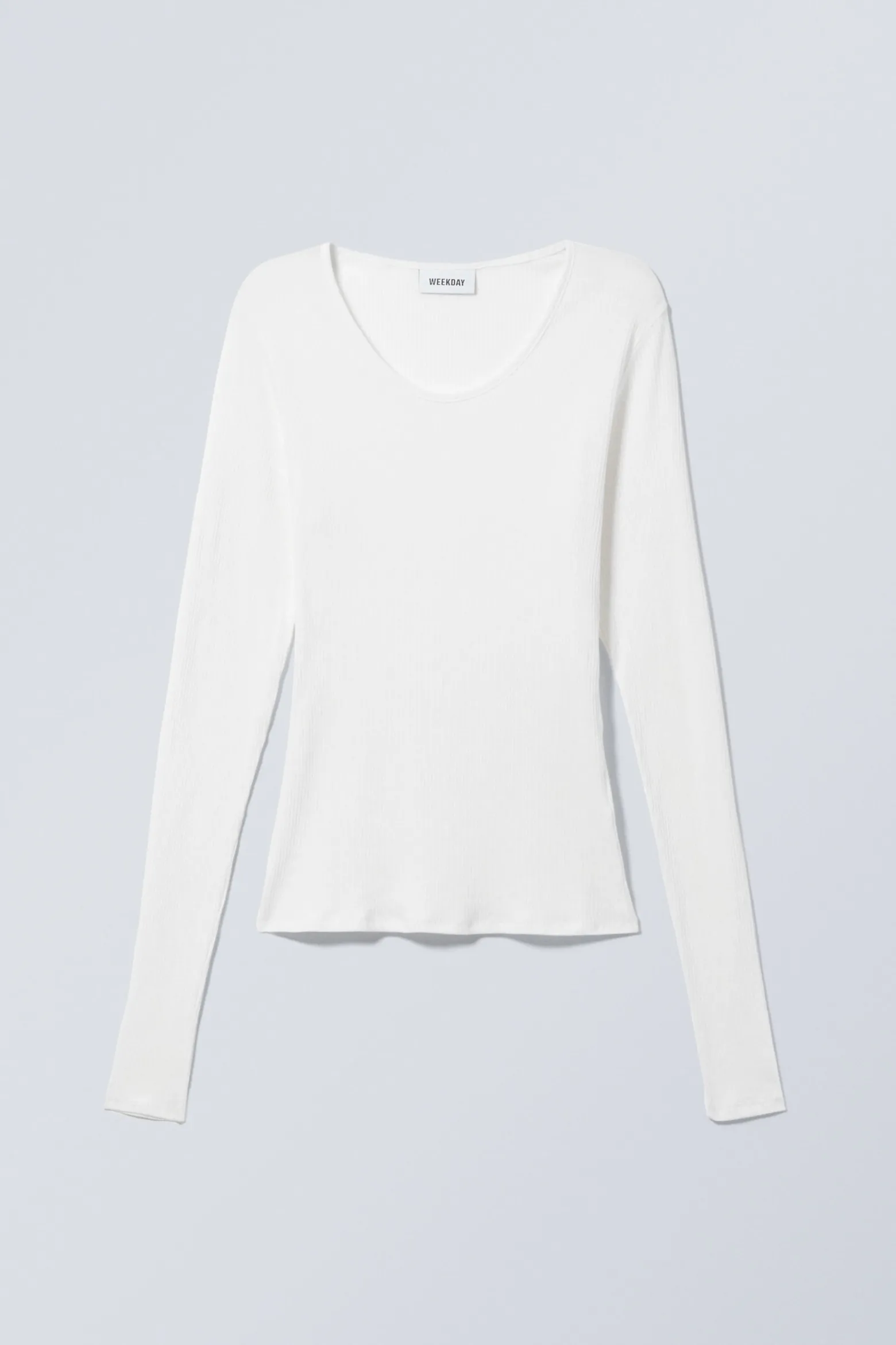 TRANSPARENTES, GERIPPTES LANGARM-TOP|Weekday Best
