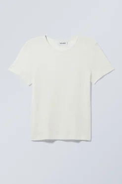 TRANSPARENTES, KÖRPERBETONTES LEINENMIX-T-SHIRT|Weekday Outlet