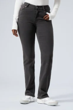 TWIG CURVE MID WAIST SLIM STRAIGHT LEG JEANS|Weekday New