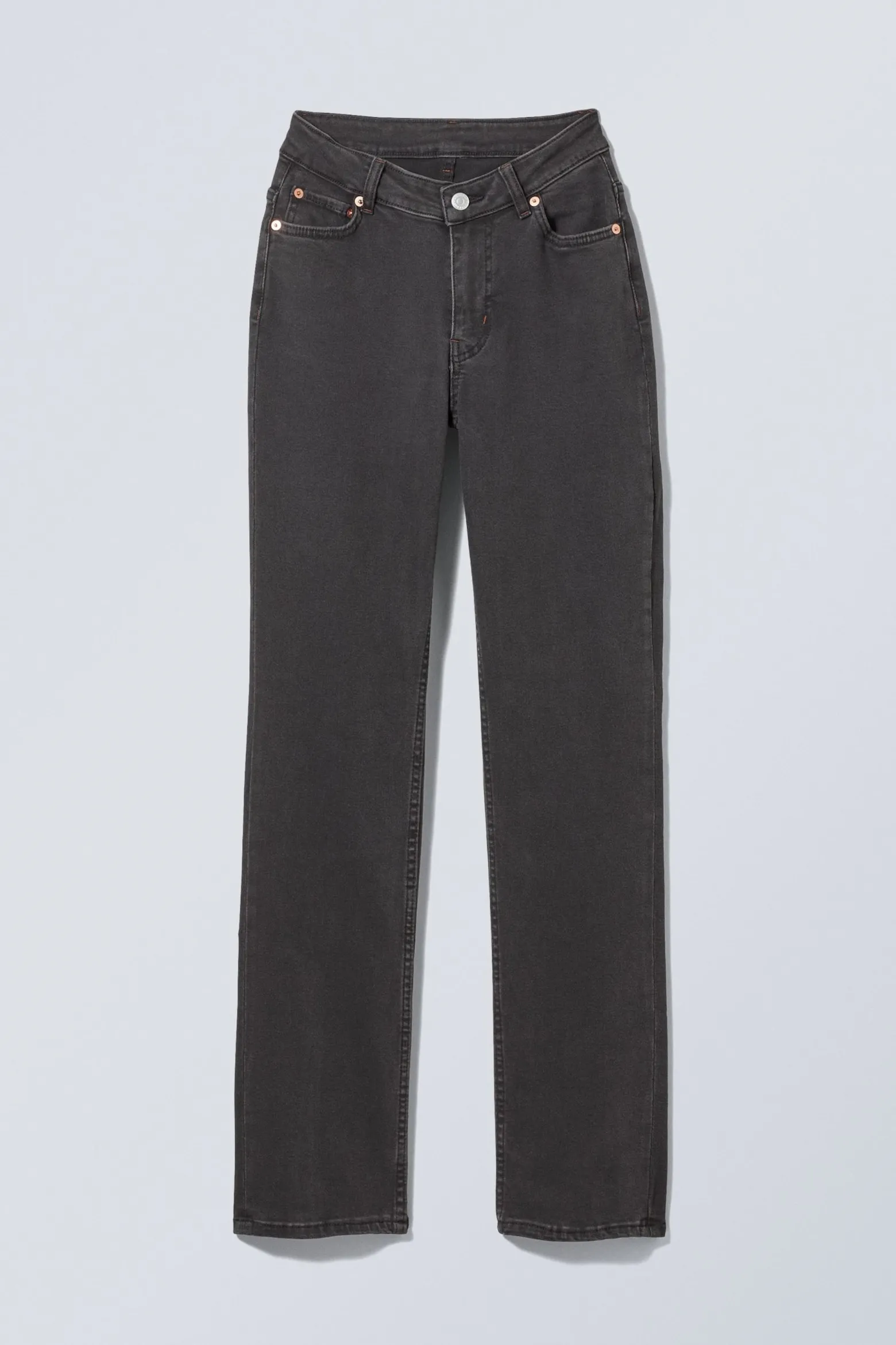 TWIG CURVE MID WAIST SLIM STRAIGHT LEG JEANS|Weekday New