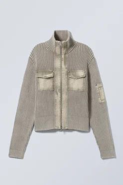 VERWASCHENER RIPPSTRICK-CARDIGAN MIT ZIPPER|Weekday Clearance