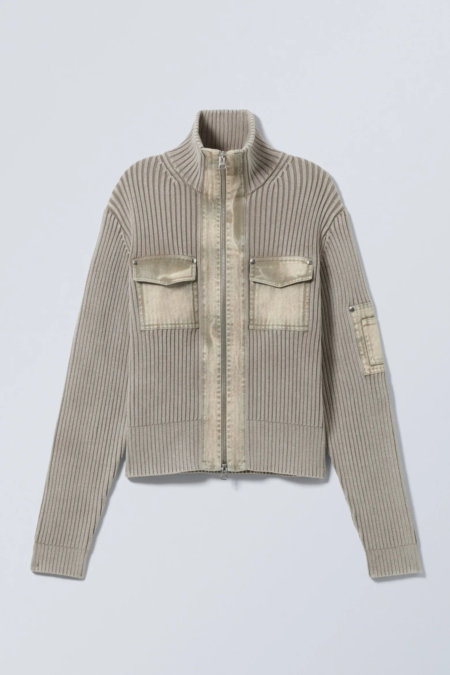 VERWASCHENER RIPPSTRICK-CARDIGAN MIT ZIPPER|Weekday Clearance