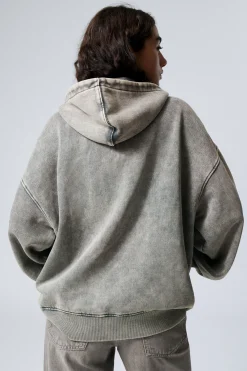 WASHED LOOSE FIT ZIP HOODIE|Weekday Discount