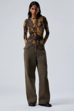 WEITE BAUMWOLLHOSE IN WASHED-OPTIK|Weekday Store