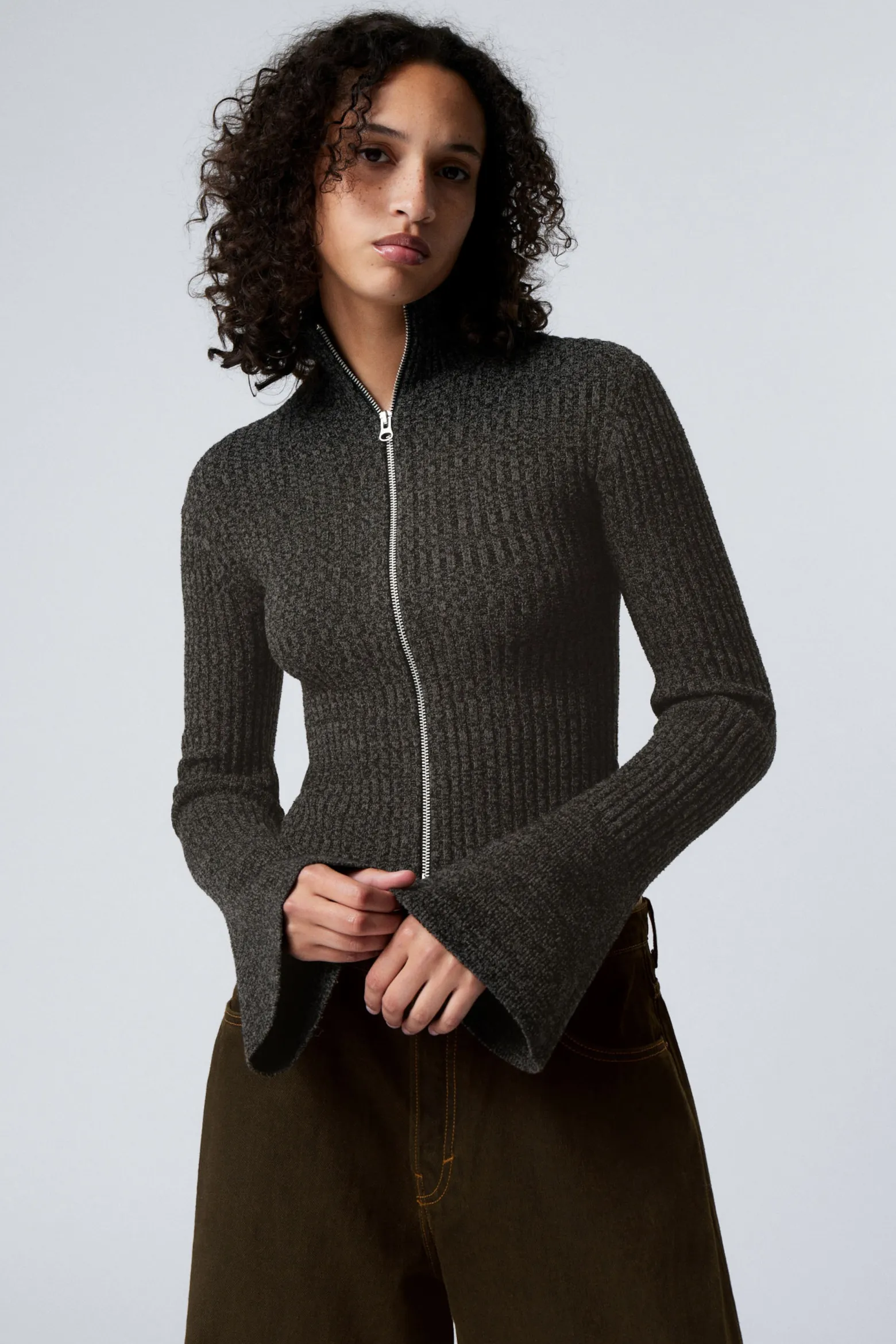ZIP-CARDIGAN AUS CHENILLE|Weekday Fashion