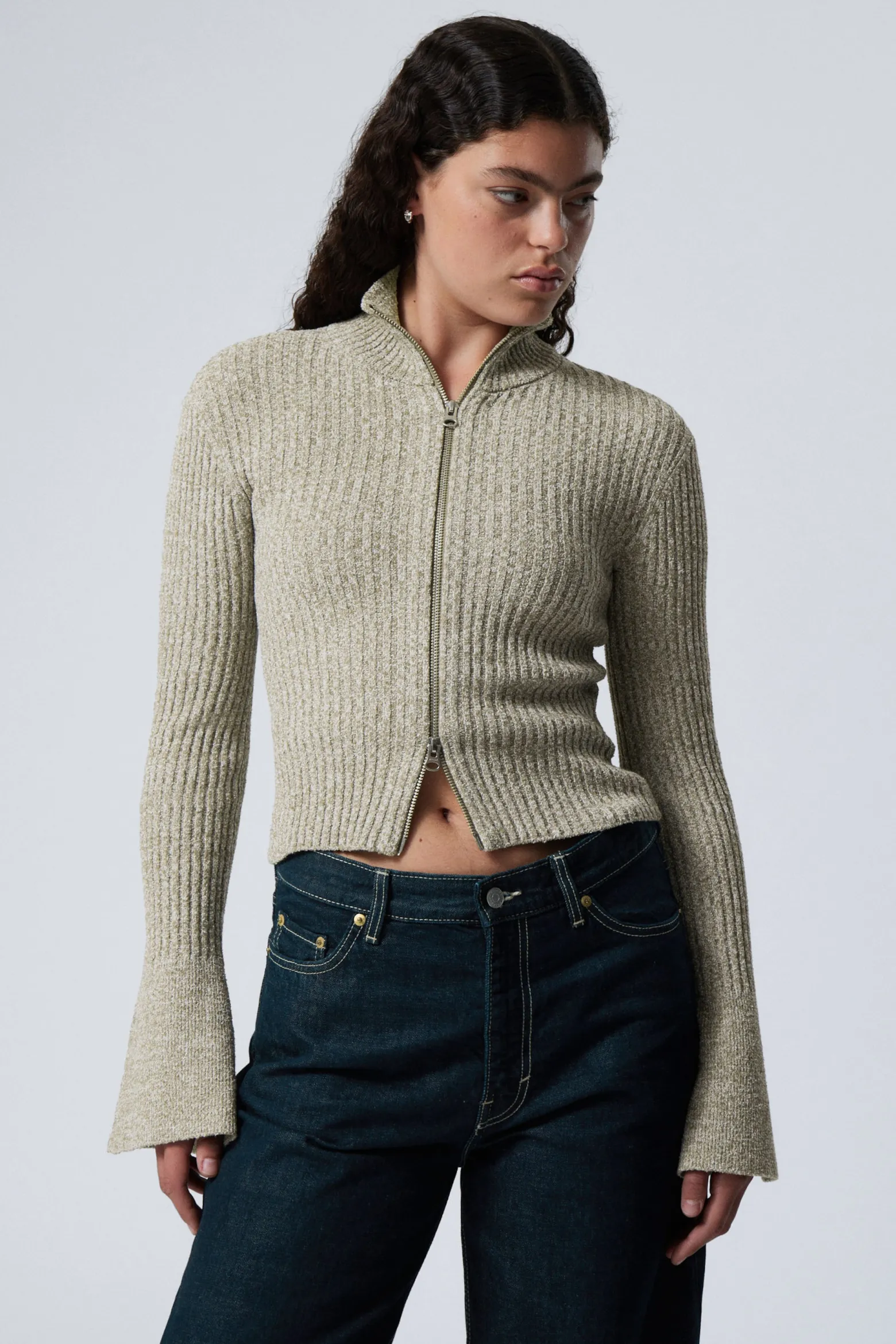 ZIP-CARDIGAN AUS CHENILLE|Weekday Cheap