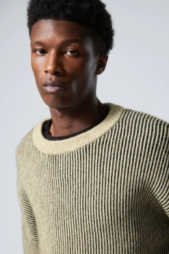 ZWEIFARBIGER STRICKPULLOVER AUS WOLLMISCHUNG|Weekday Sale