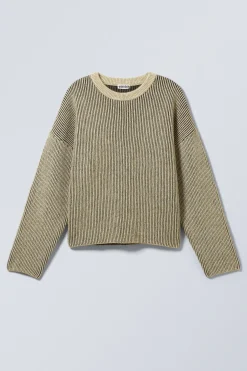ZWEIFARBIGER STRICKPULLOVER AUS WOLLMISCHUNG|Weekday Sale