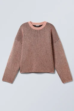 ZWEIFARBIGER STRICKPULLOVER AUS WOLLMISCHUNG|Weekday Fashion