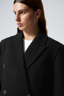 ZWEIREIHIGER OVERSIZED-MANTEL AUS WOLLMISCHUNG|Weekday Hot