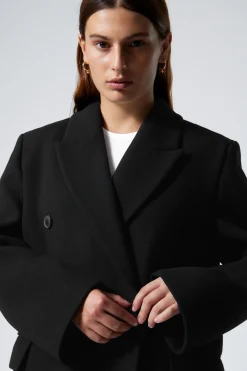 ZWEIREIHIGER OVERSIZED-MANTEL AUS WOLLMISCHUNG|Weekday Hot