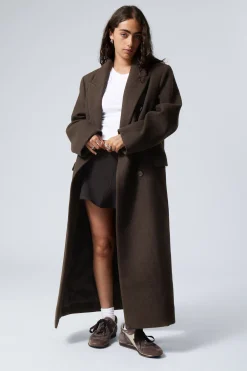 ZWEIREIHIGER OVERSIZED-MANTEL AUS WOLLMISCHUNG|Weekday Shop